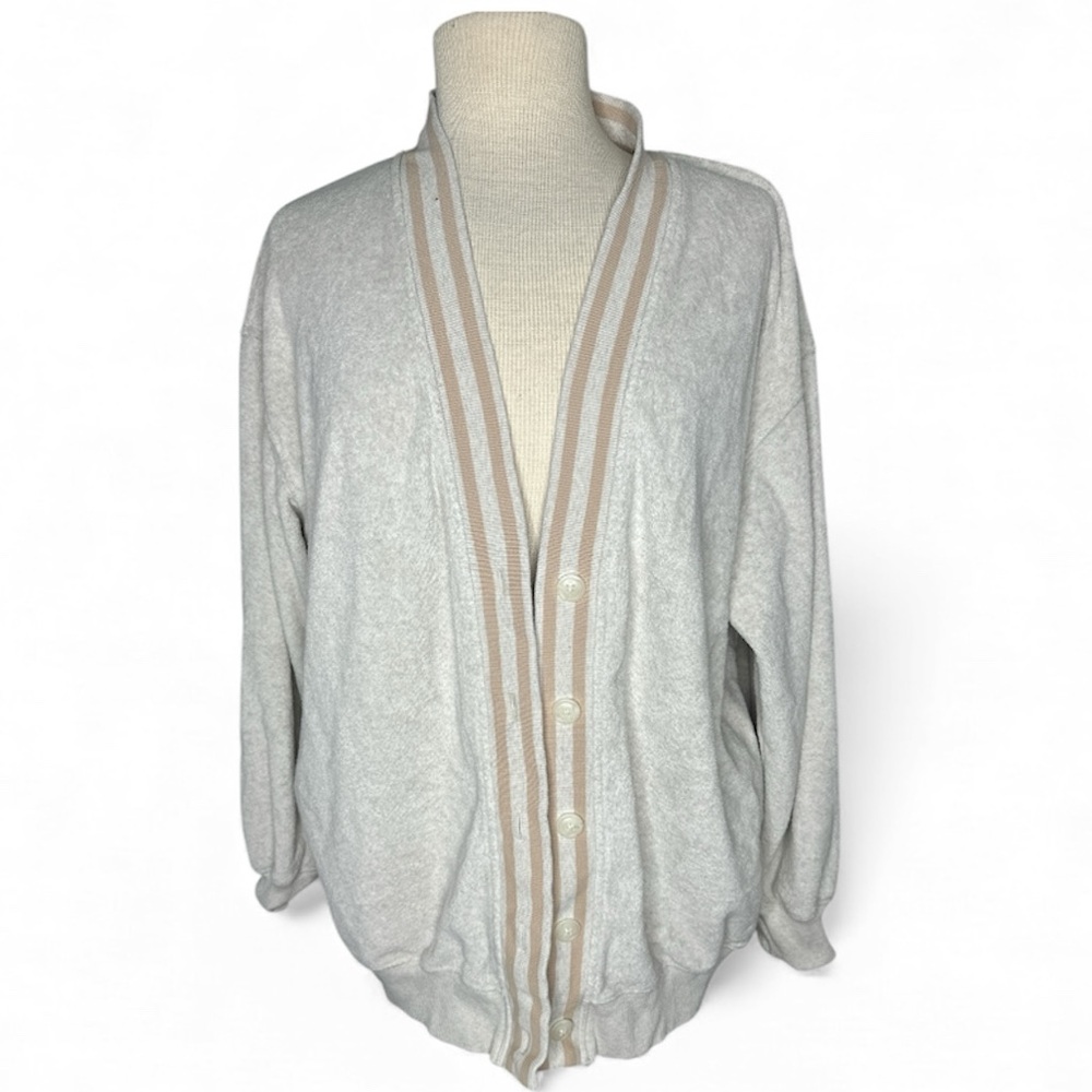 Aerie Cream and Tan Oversized Cardigan Size XXS